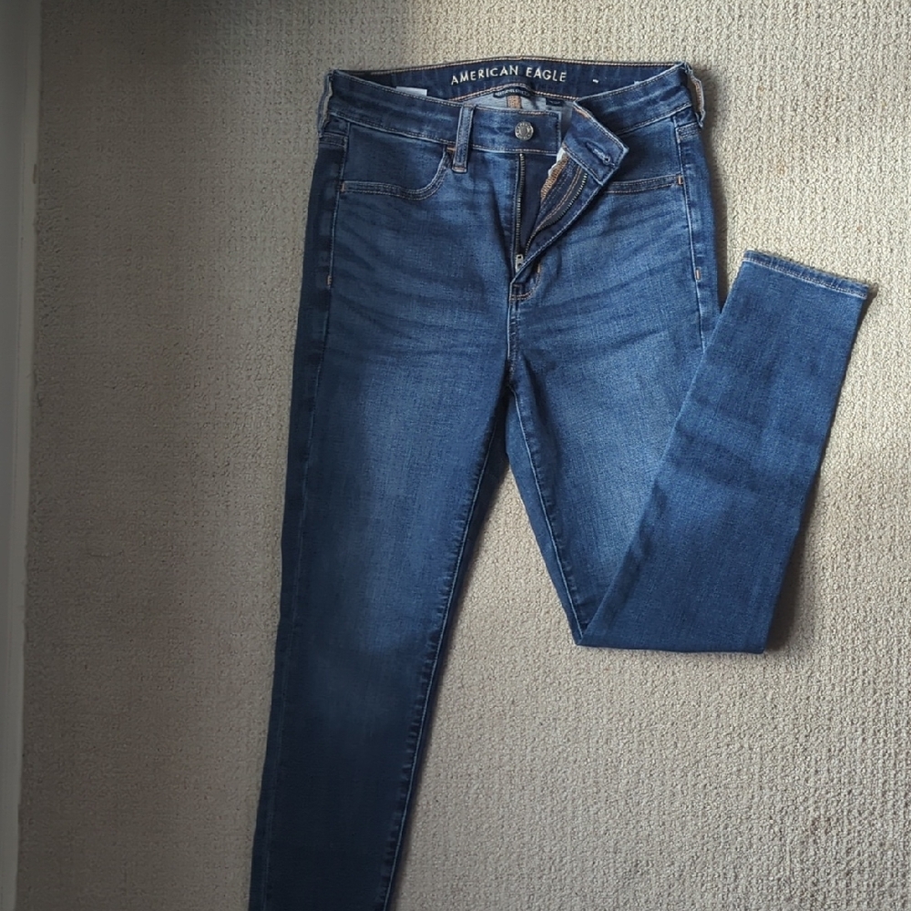 American Eagle Outfitters Dark Blue Skinny Jeans - Picture 4 of 9
